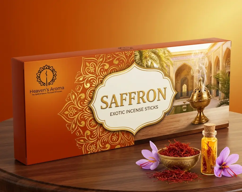 Saffron Premium Hand-Rolled Incense Sticks fragrance experience