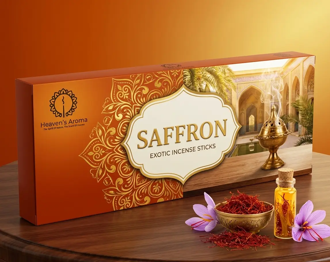 Saffron Premium Hand-Rolled Incense Sticks fragrance experience